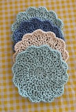 New, Handmade Crochet Coasters , Set Of 4 100 Cotton