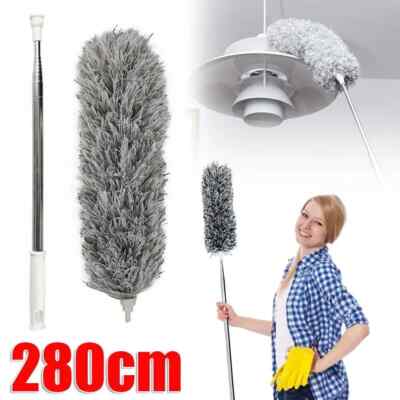 280cm Extendable Magic Cleaning Brush Feather Duster Telescopic Microfiber Long Handle LE