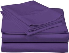1000 TC EGYPTIAN COTTON PURLE SOLID RV CAMPER & BUNK BED SHEET SET ALL SIZES