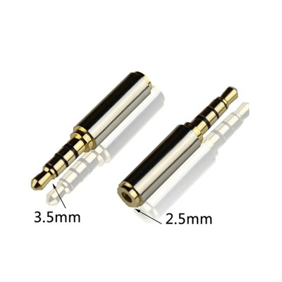 gold-plated 2.5mm feMale to 3.5mm male Stereo Mic Audio Earphone Jack Adapter