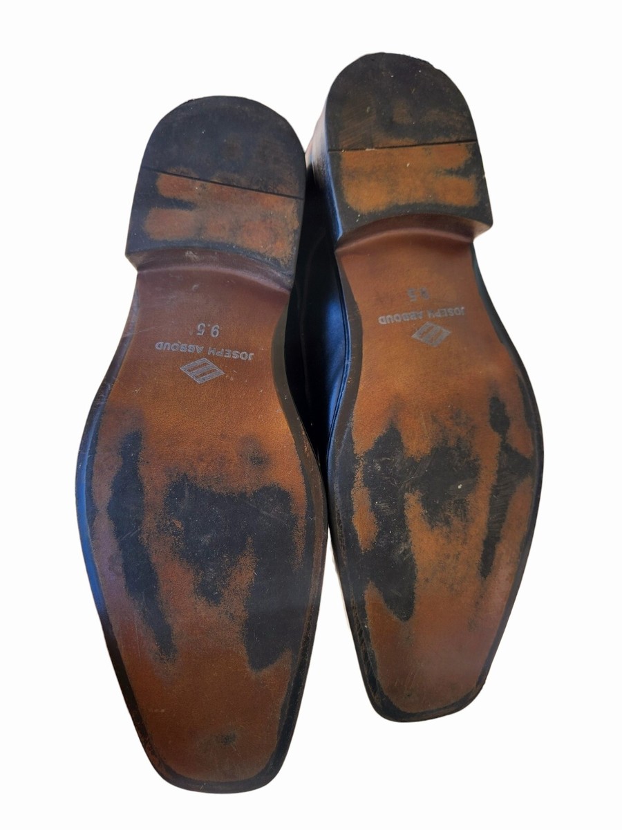 Joseph Abboud Black Leather Loafer Slip On Men display picture 1