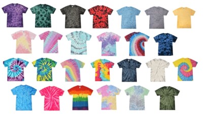 Vibrant Multicolor Tie Dye T-Shirts Adult  & Kids 100% Cotton Colortone