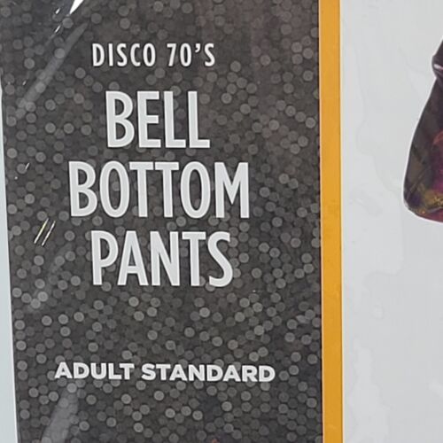 Black Disco 70s Adult Halloween Costume Bell Bottom Pants Up To Size 42 New - Picture 2 of 4