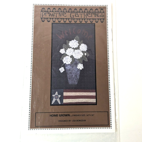 Patriotic Flowers Primitive Gatherings Pattern, Home Grown Lisa Bongean American - Picture 4 of 4