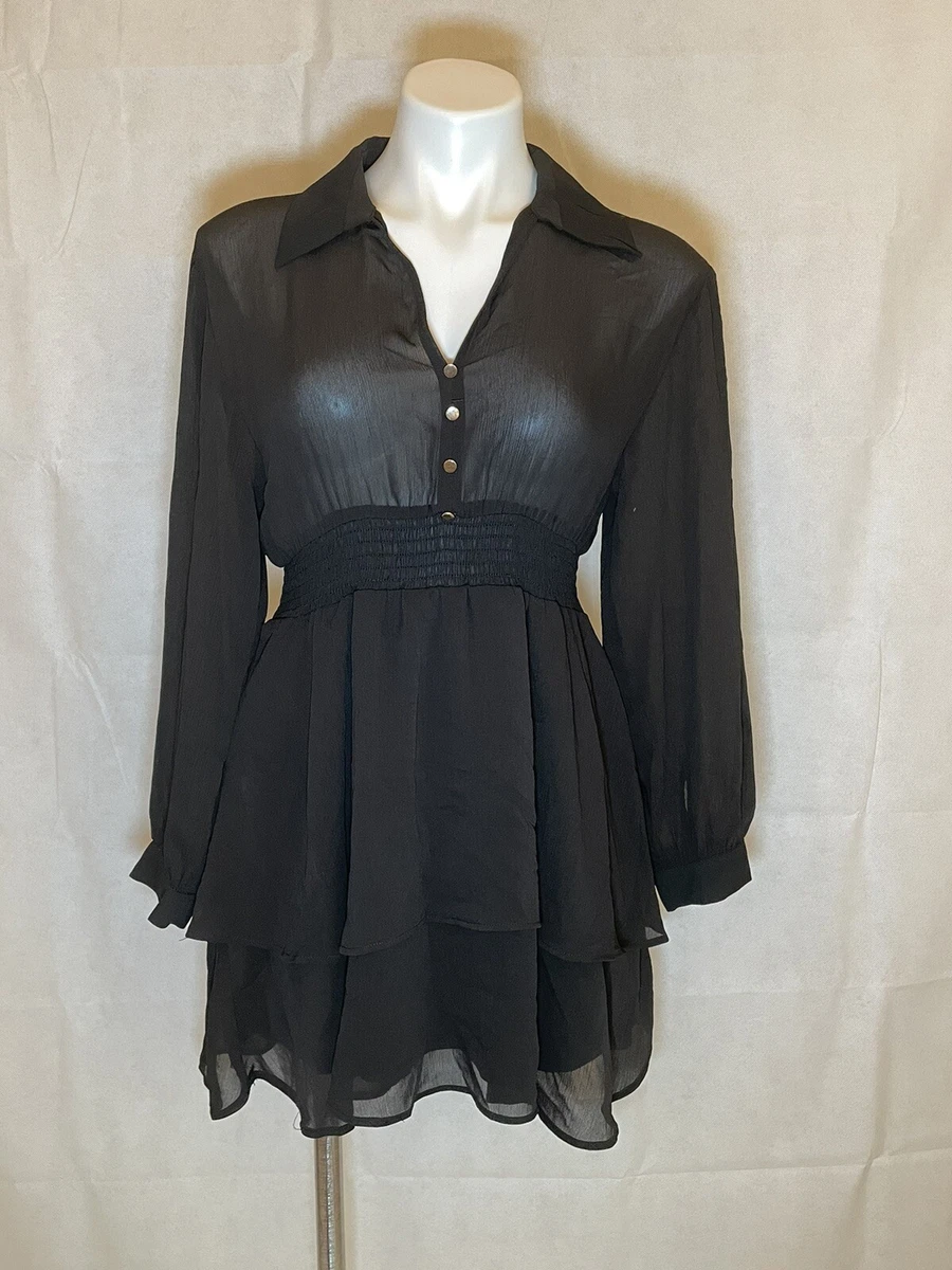 Black double layer dress 2025