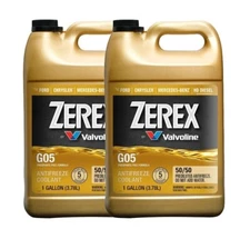 Zerex 2 Gallons Coolant Antifreeze G-05 Phosphate Free 50/50 Prediluted 2x 1 Gal