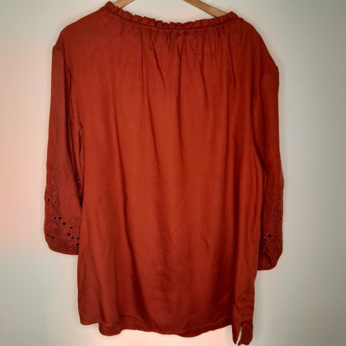 New BELLE CURVE Womens boho top peasant blouse Size 16+ 3/4 sleeves embroidered - Picture 9 of 12