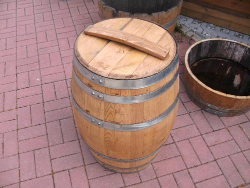 60Liter neues Kastanienholzfass Holzfass-H.63cm D.53cm Wasserfass Dekofass Fass - Bild 8 von 9