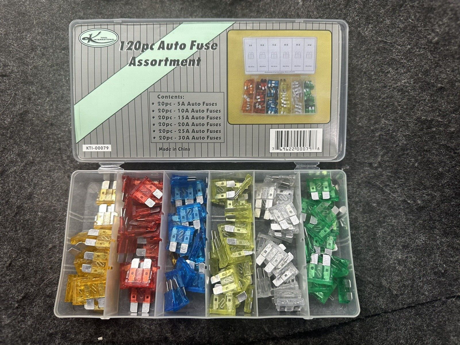 Vtg New Auto fuses K Tool International KTI00079 120 Piece Assortment sealed