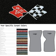 ACC 1968-1976 Chevrolet Corvette Cross Flags Logo 2pc Loop Floor Mats