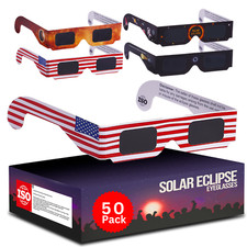Solar Eclipse Glasses 50 PACK - CE and ISO Certified - USA Free Shipping