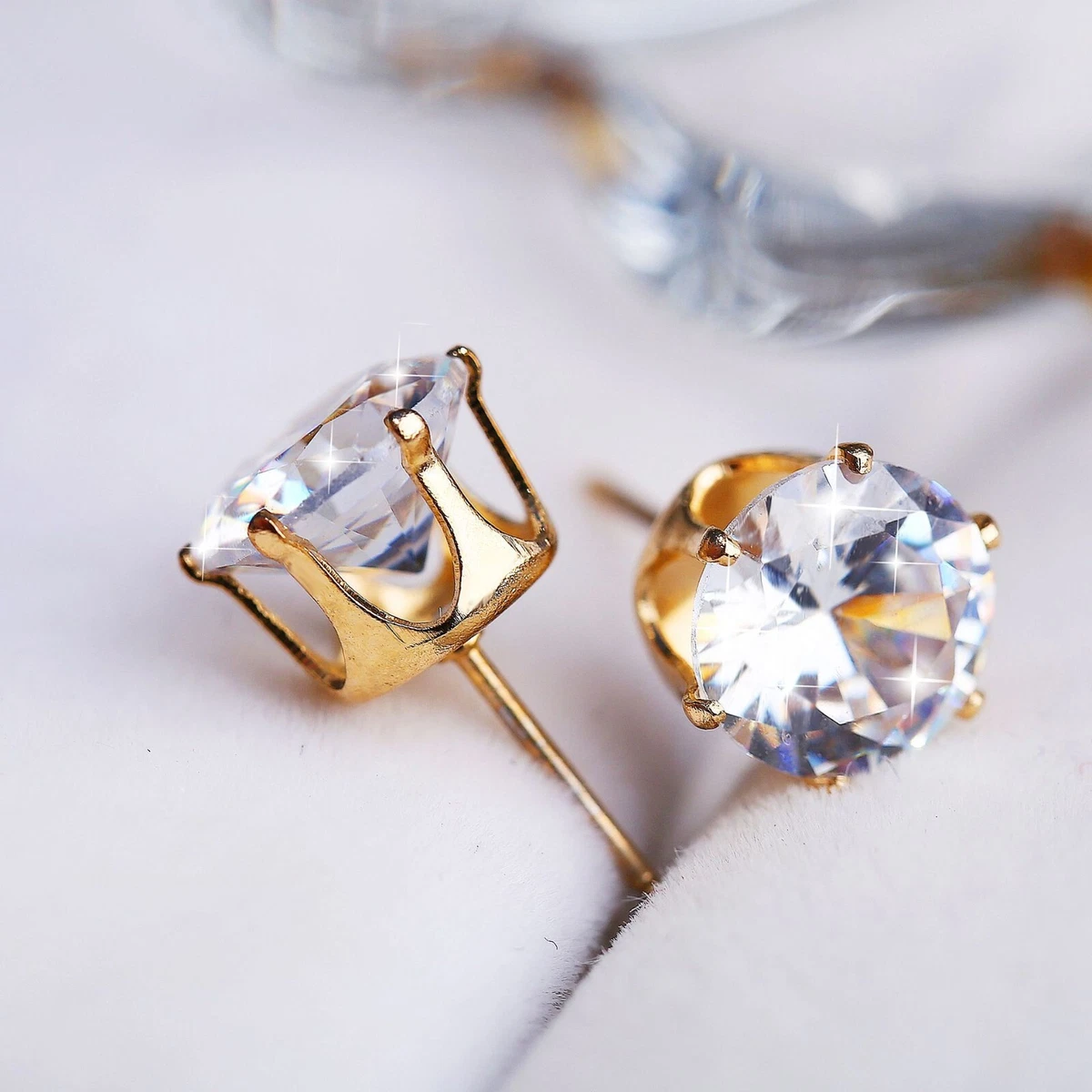 Diamond style stud earrings clearance