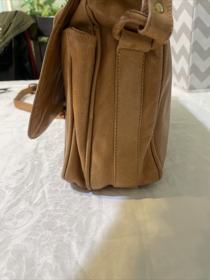 Vintage 90’s Sergio Pavan Soft Tan Leather Shoulder Bag/Crossbody Made