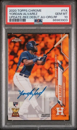 2020 Topps Chrome Update Yordan Alverez RC Auto /25 PSA 10 Rookie Debut