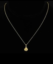 SALE Sterling Silver DESIGNER SU Rose Flower Pendant 18" Gold Chain Necklace 2g
