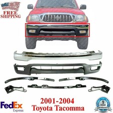 Front Bumper Chrome Kit With Brackets Retainer Set For 2001-2004 Toyota Tacoma