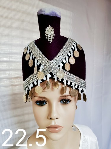 Dark Purple Phuam Txoom Suab Hmong sturdy With Money Hanging On Hat. | eBay