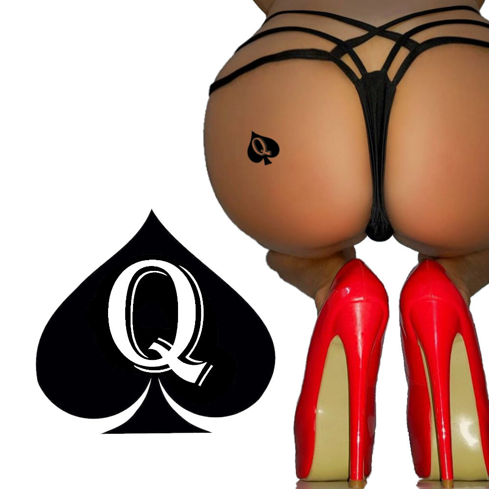 45 X Queen Of Spades QOS Brand Temporary Tattoo - BBC Hotwife cuckold Vixen  BNWO | eBay