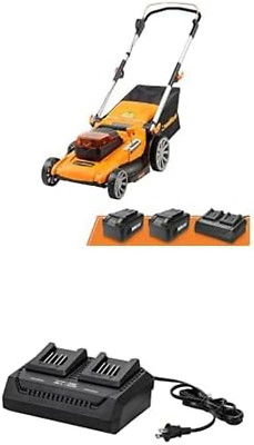 48V Max 19-Inch Brushless Cordless Mower with Dual 4.0Ah Batteries & Charger