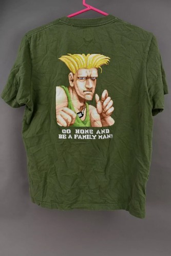 UNIQLO STREET FIGHTER CAPCOM GUILE SHIRT GREEN SIZE MEDIUM M