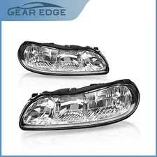 For 1997-2003 Chevy Malibu Headlights Assembly Chrome Housing Headlamps 97-03