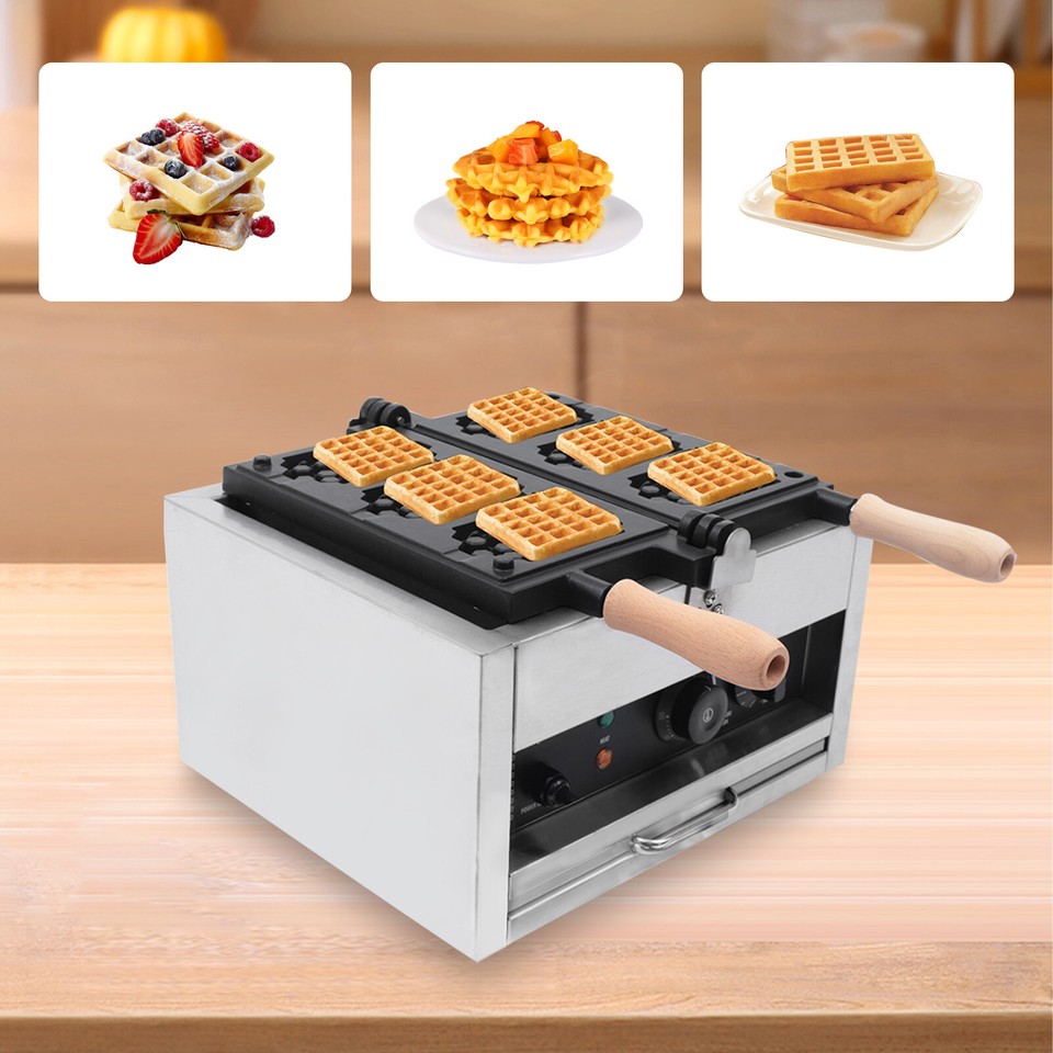 1400W 3 Waffles Electric Waffle Maker Commercial Shape Waffle