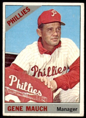 1966 Topps Gene Mauch .  Philadelphia Phillies #411
