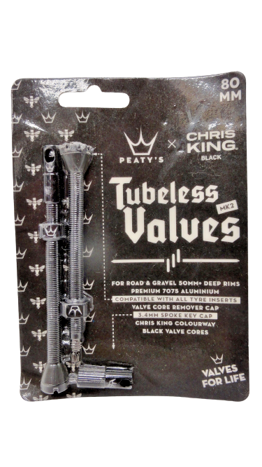 Peaty's x Chris King MK2 Tubeless Valves 80mm Black