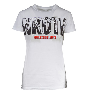 NEW KIDS ON BLOCK OUTLINES WOMEN WHITE T-SHIRT