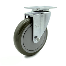 5 Inch Gray Polyurethane Wheel Swivel Top Plate Caster Service Caster Brand
