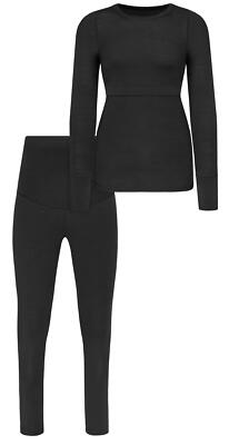 Damen Merino Umstandsmode Unterwäsche-Set Merinowäsche Stillshirt Merinowolle