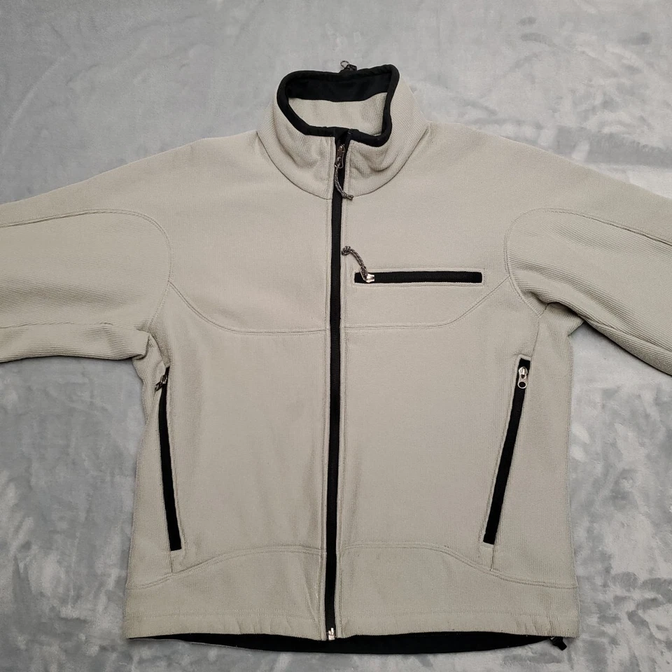 Vintage Mountain Hardware Jacket Mens L Gray Knit Fleece Full Zip Outdoors USA - Image 4 of 4