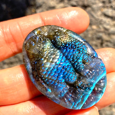 TOP Natural labradorite Quartz owl crystal Hand Carved Reiki Healing 1PC