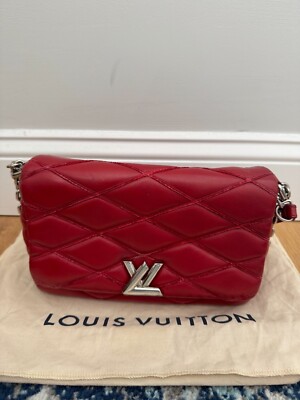 Louis Vuitton Red Leather Malletage GO-14 PM 3 Way Bag