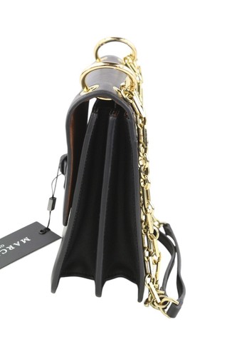 MARCIANO BY GUESS Women Bag OS Black Leather Gold Tone Details Crossbody Logo - Picture 5 of 12