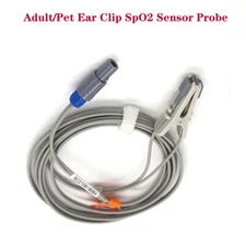 Adult/Pet Ear Clip SpO2 Sensor Probe 5Pin Fit For CONTEC CMS60C, CMS60D,CMS6000