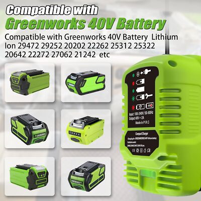 Fast Battery Charger for Greenworks 40V Battery Mini Charger