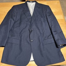 Jos A Bank sz 46R Monterrey Wool Linen Blue Blazer Sport Coat
