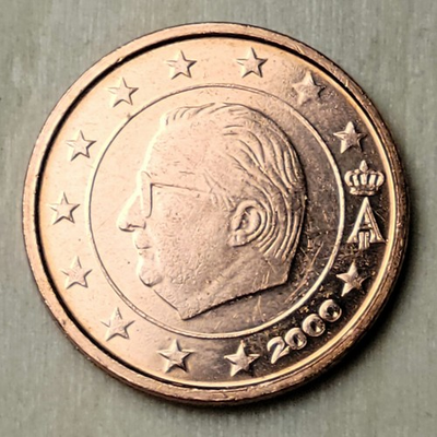 #ad Belgium 2 Euro Cents Coin 2000 ALBERT II KM#225 18.75MM $2.49