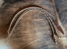 BEAUTIFUL ORTEGA STYLE New Fancy 16 Plait RAWHIDE ROMAL REINS by Steve Guitron