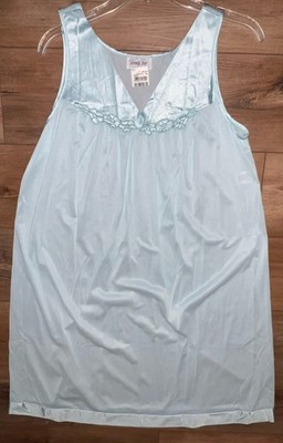 Vintage Vanity Fair 30-107 Nylon Nightgown Lingerie Size Small Aqua Blue USA