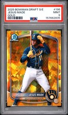 2025 BOWMAN DRAFT SAPPHIRE EDITION GOLD #196 JESUS MADE 46/50 PSA 9