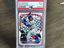 2023 Bowman 1st WILLIAM LUGO 🔥/175 Pink Paper Prospects  RC Mets PSA 9 MINT