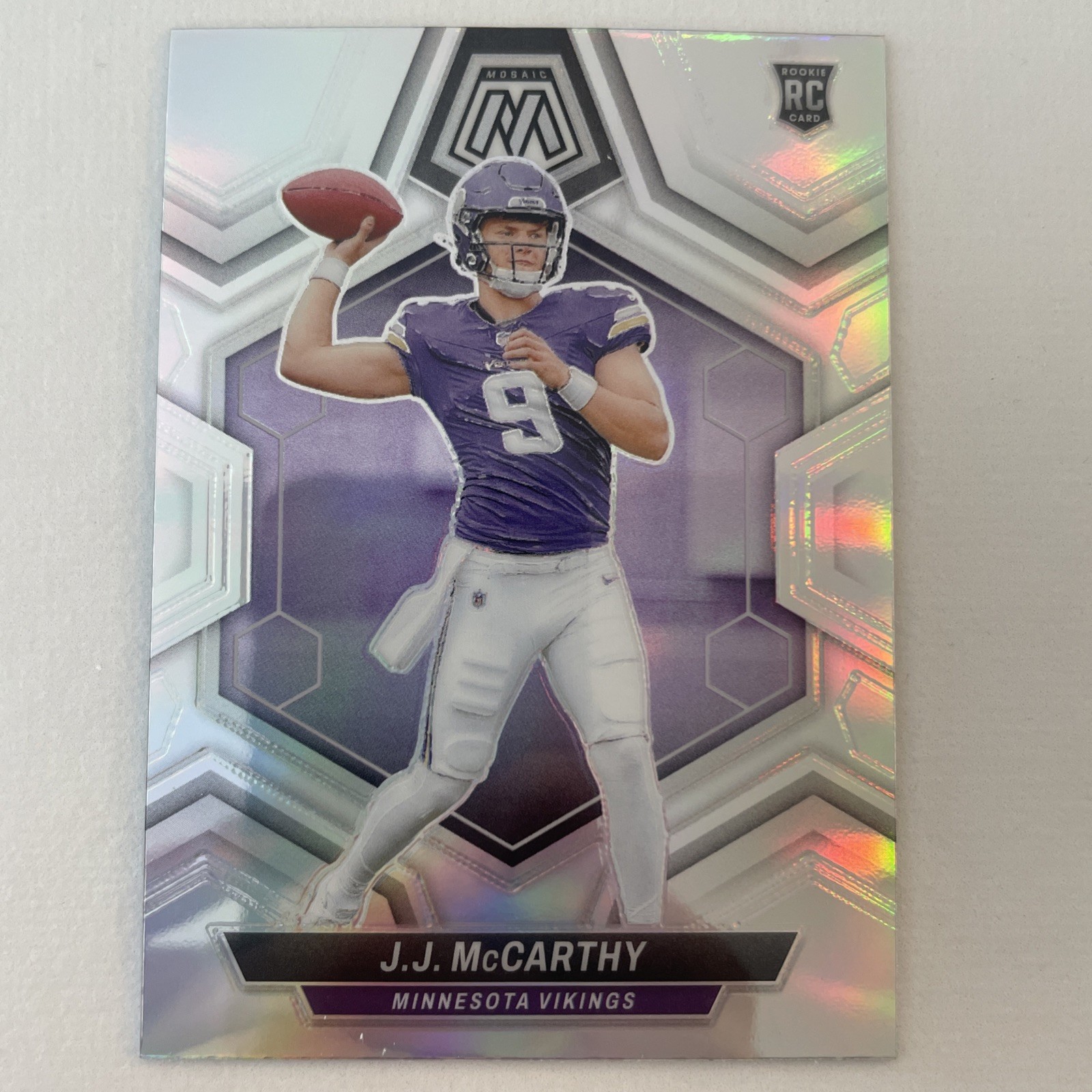 2024 Panini Mosaic - J.J. McCarthy #310 Silver Holo (RC) Rookie