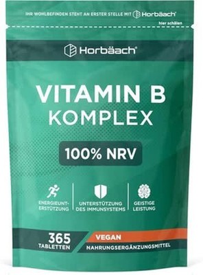 Vitamin B Komplex Hochdosiert | Alle 8 B-Vitamine: B1, B2, B3, B5, B6, B7, B9
