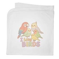 'I Love Birds' Cotton Baby Blanket / Shawl BY00042499 