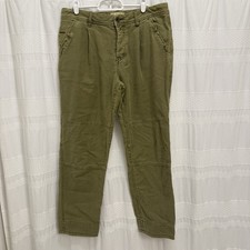 Free People Button Fly Boyfriend Pants Olive Green Women  s 28 Cotton