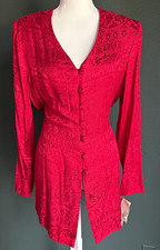Vintage Stephanie Queller Red Jacquard Tie Ba...