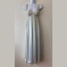 Vintage Olga Blue Maxi Nightgown Size 34