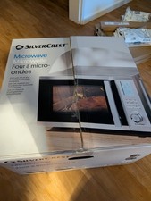 SilverCrest Mikrowelle 20 L 800 W Edelstahl silber mit Grill/Heißluft, 12 Progr.